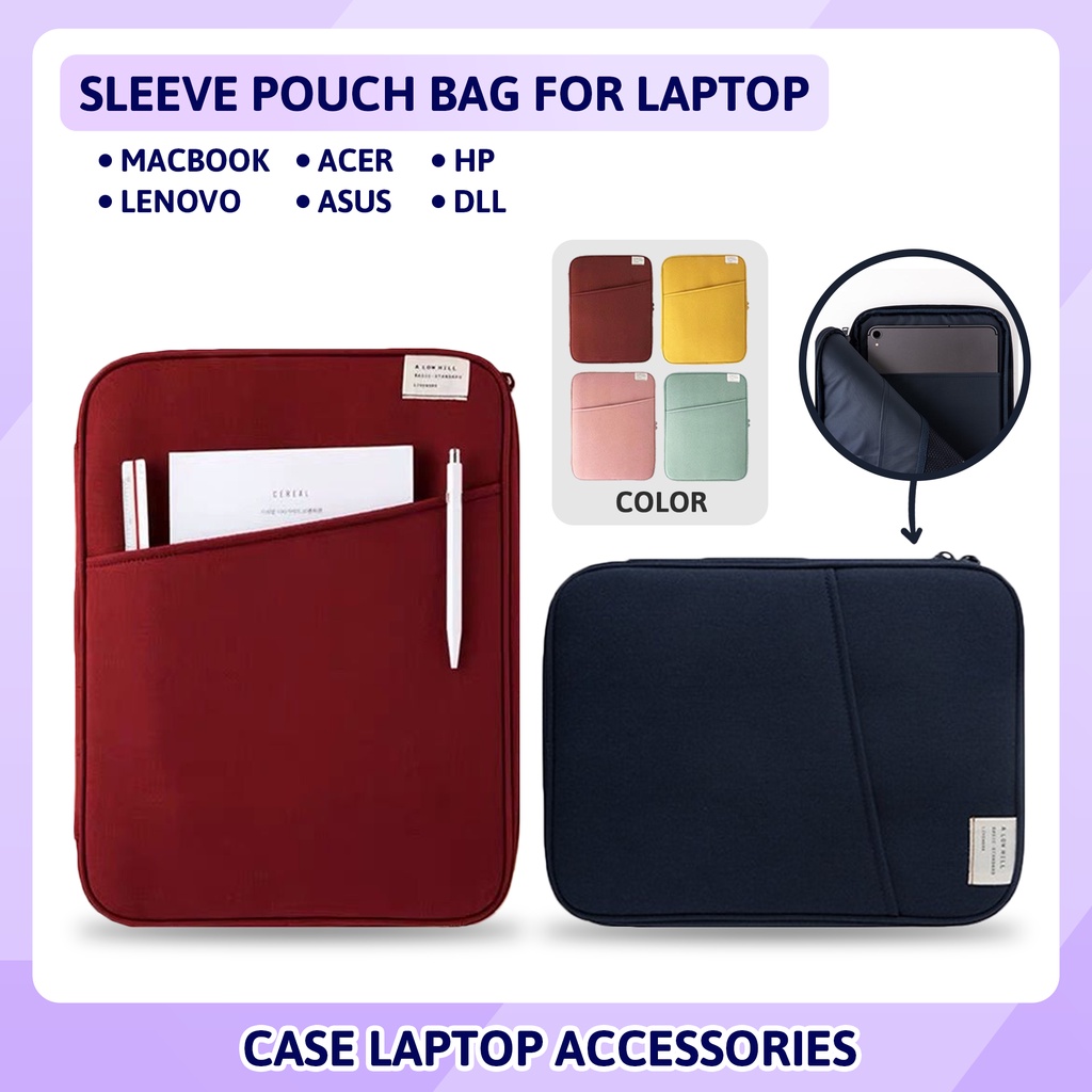 Tas Sleeve Pouch Bag Sarung Casing Laptop 11 12 13 14 inch Case Leptop Protective Pelindung Macbook 