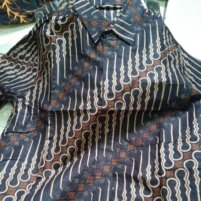 Baju Batik Lengan Pendek Motif Seno Rumput