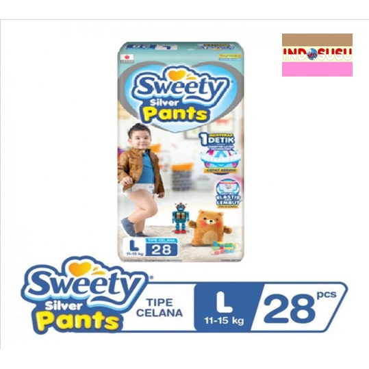 SWEETY Silver Pants Popok Celana L28 L 28