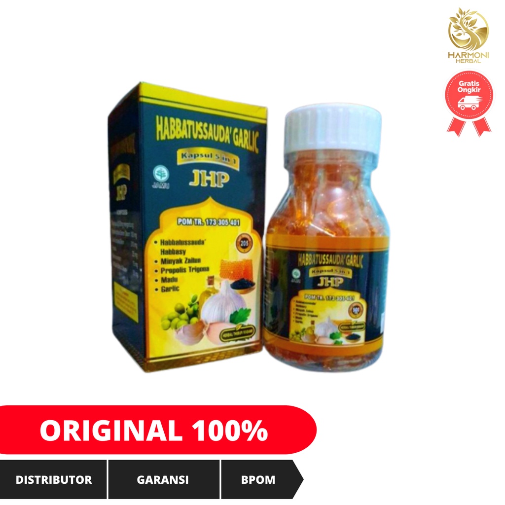 Habbatussauda  Oil JHP 205 Kapsul 5 In 1 Trigona Garlic Oil Madu Propolis