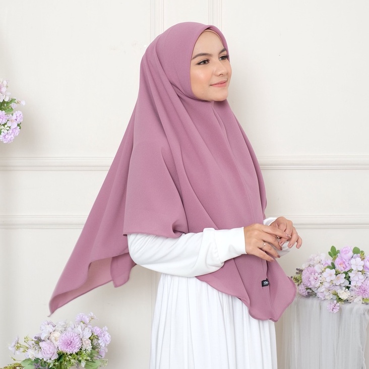 Sesha instan Size M segi empat instan bolak balik dua layer . bergo jumbo. khimar jumbo