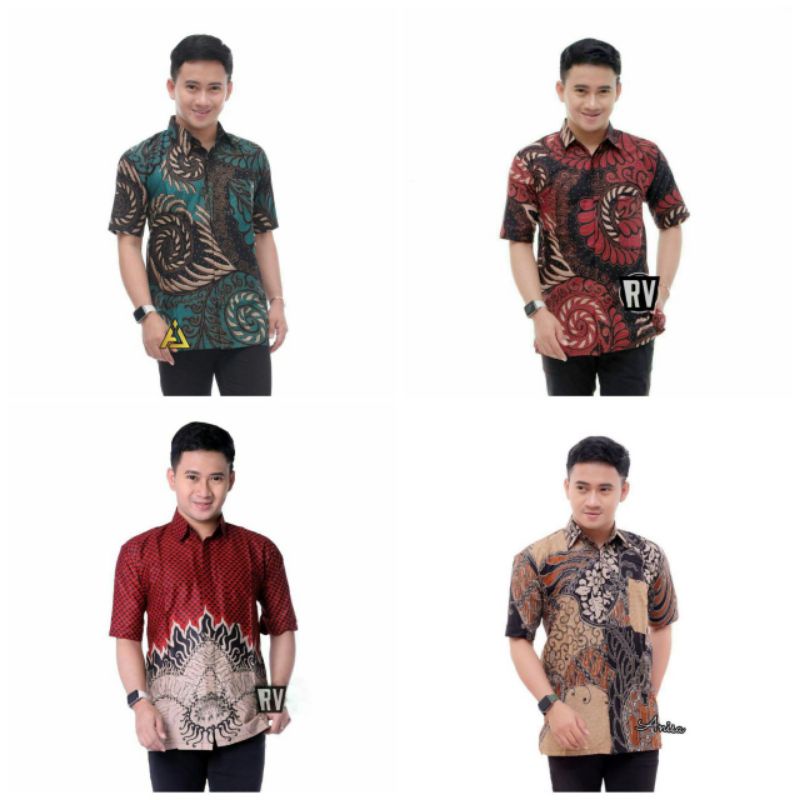 Kemeja Batik Pria Motif Puser Bumi Lengan Pendek