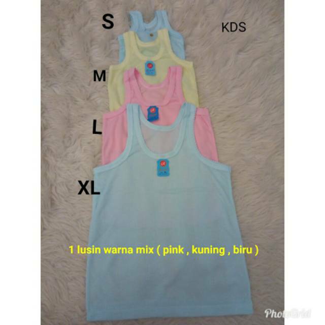 6 Pcs Kaos Dalam Anak Cowok / Cewek, 0 sd 11 Tahun ,Singlet Anak Murah  Riani Salur Warna