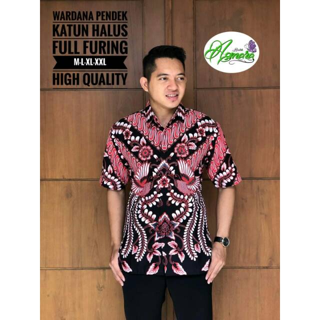 Batik Pria WARDANA PENDEK Asli Katun Halus Full Furing Murah