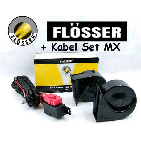 PAKET Klakson Dobel Keong BMW FLOSSER FANFARE FER ORI PLUS KABEL SET KLAKSON MX