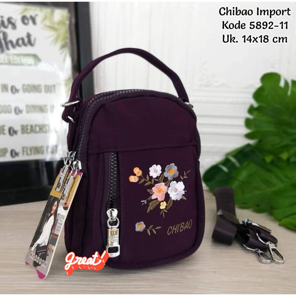 Tas Slempang Wanita tas Slempang mini Chibao 5892-11 Motif Bunga  CHIBAO TERBARU BISA BAYAR DITEMPAT