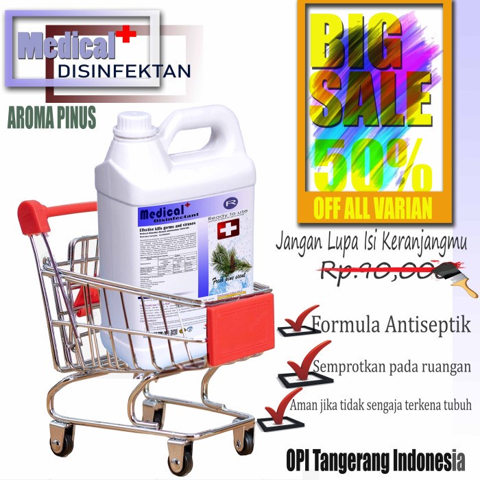 Disinfektan 1Liter &amp; 5 Liter alcohol base dan non alcohol varian wangi  Baru OPI Produk By Oke Sabuny sudah ada izin edar resmi by Oke sabun suplayer