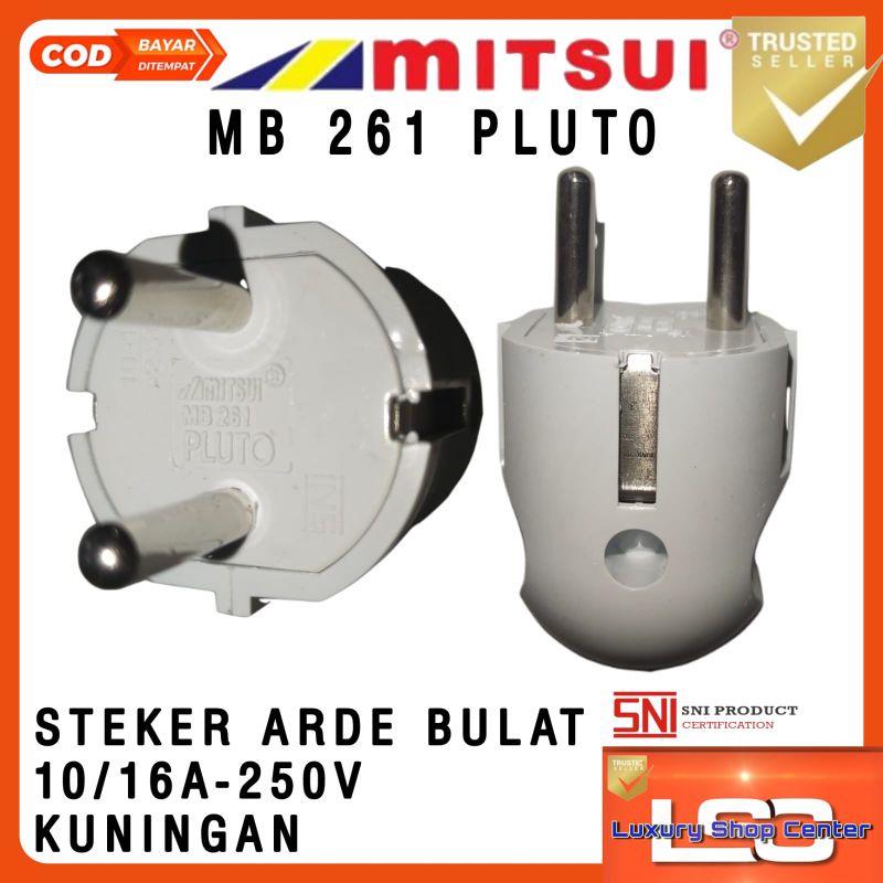 Steker colokan listrik arde bulat Mitsui MB 261 Pluto