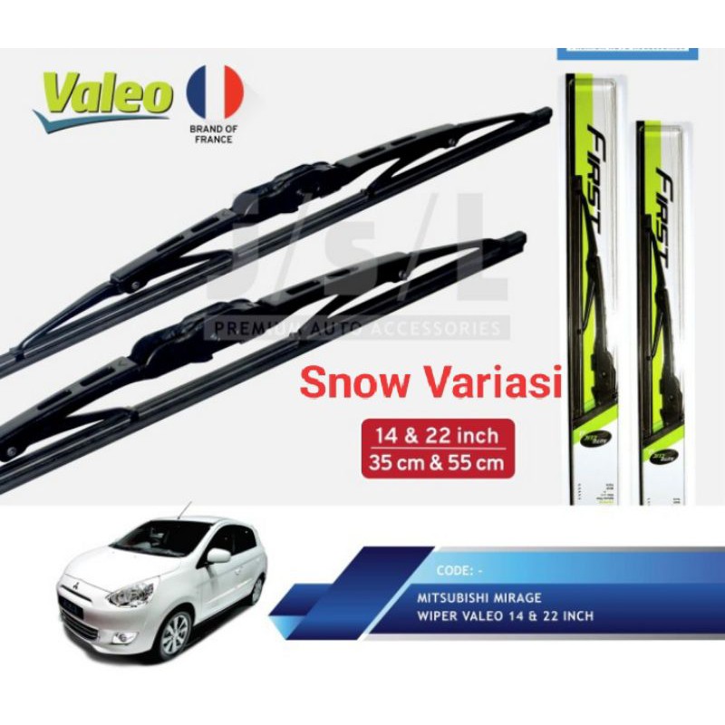 Mitsubishi Mirage Wiper Mobil Valeo (2pcs kanan kiri)