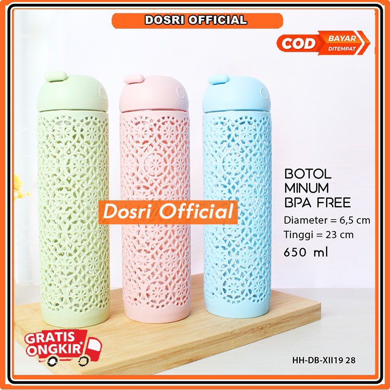 [READY STOK] Botol Minum BPA FREE / Botol Minum Viral Korea / Infused Water Bottle / Botol Tumbler 650 ml