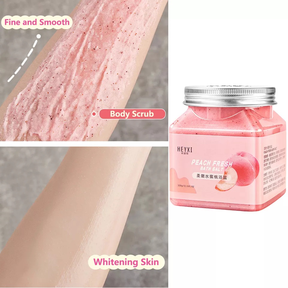 HEYXI Krim Scrub Tubuh Dan Wajah Garam 350G Bath Salt Fresh Wangi Aroma Buah Scrub