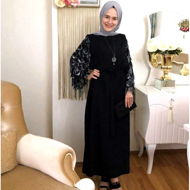 MDLV ~ 04490 Kanza Blink Maxi Dress Maxi Dress Gamis Muslim Gamis Import Fashion Import