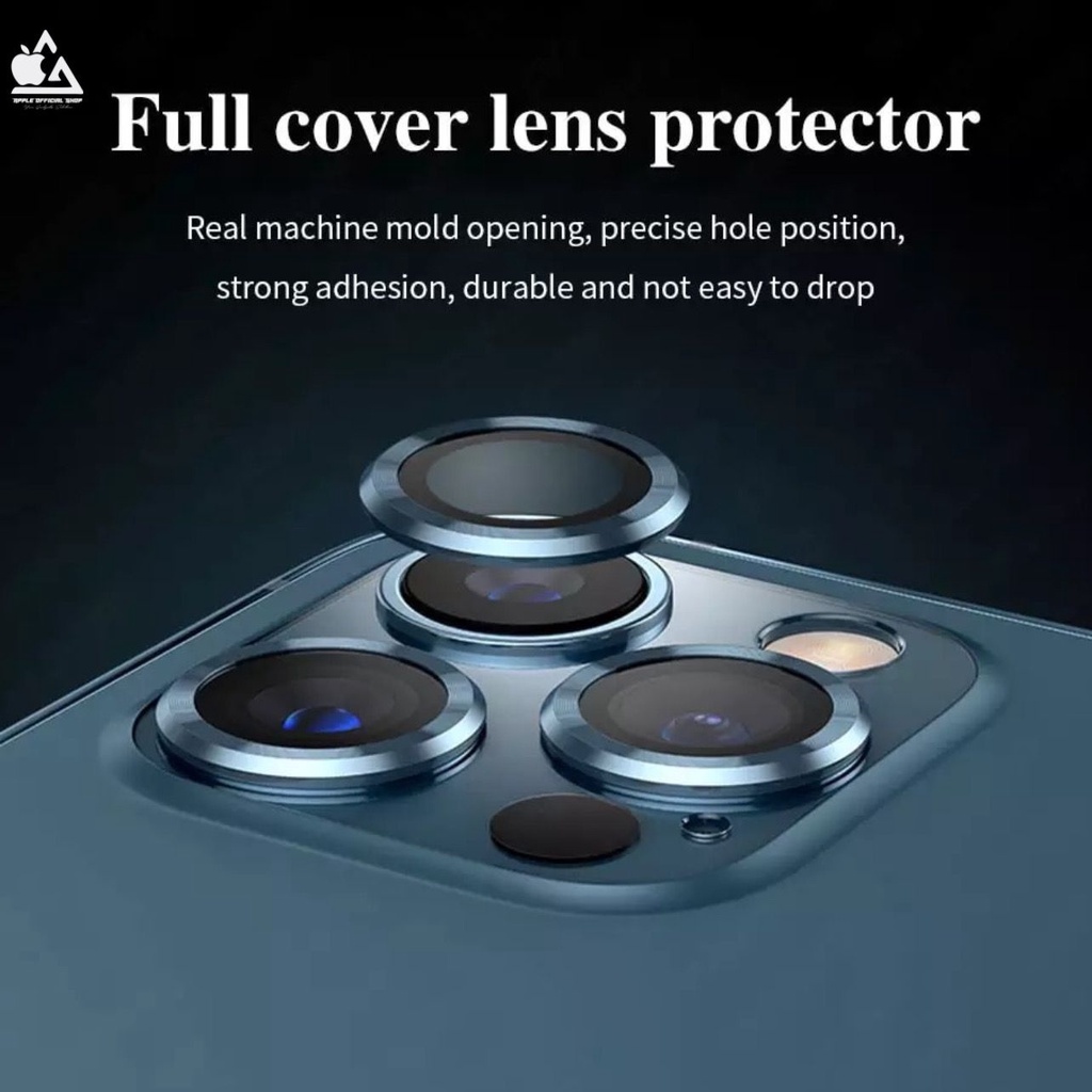 Metal Ring Lens Kamera iPhone 13 13 Pro 13 Pro Max Mini 12 12 PRO 12 PRO MAX Mini 11 11 PRO MAX Tempered Glass Camera Pelindung Lensa Camera