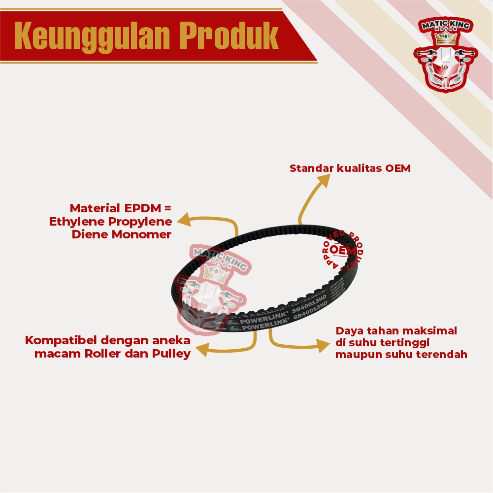 Vanbelt V Belt Van Belt Spin Nex II Address Skywave Skydrive Hayate Gates Powerlink Made in Thailand