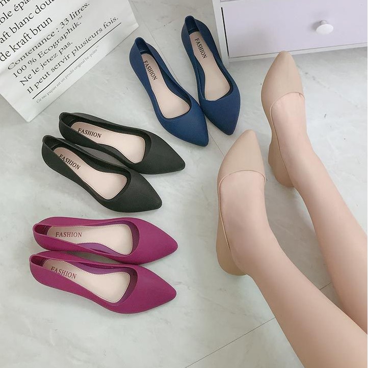 Grosir - F540 Flatshoes Karet Wanita / Sandal Cewek / Sandal Flat Shoes Fashion