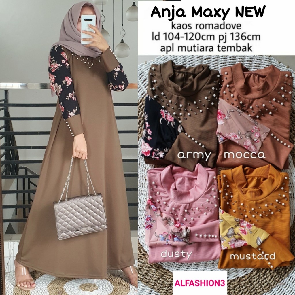 Gamis Kaos Import Terbaru Grosir Ori Solo Anja New by Alfashion Solo