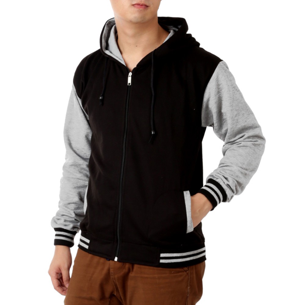 JAKET HOODIE VARSITY ZIPPER RAGLAN POLOS UNISEX PRIA &amp; WANITA BANYAK WARNA