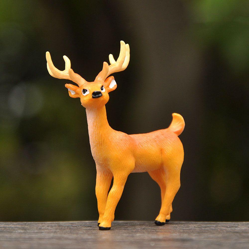 [Elegan] Sika Deer Lucu Padat Buatan Miniatur Individualitas Kreatif Simulasi Rusa Hutan