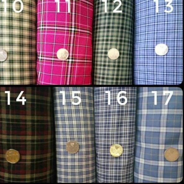 『MPD』 Bahan kain katun flanel kotak kotak seragam sekolah / baju / celana formal / kain meteran mur