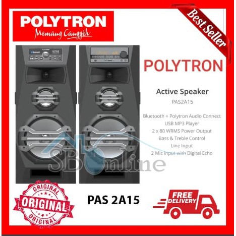 Speaker Aktif Polytron Pas 2A15 Speaker Bluetooth Original Garansi