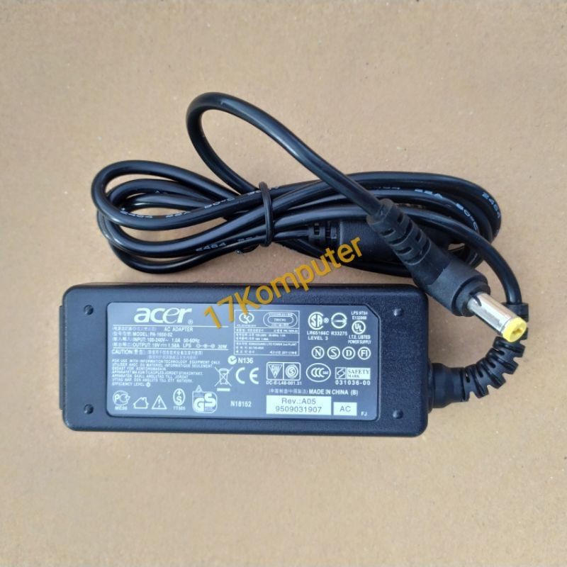 Adaptor Charger Acer Aspire one AO531 AO532 D250 D150 NAV50 NAV70 ZG5 19V 1.58A