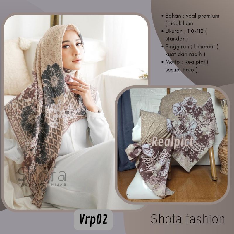 (vrp 02) Hijab jilbab kerudung segiempat voal motip premium lasercut scarf best seller