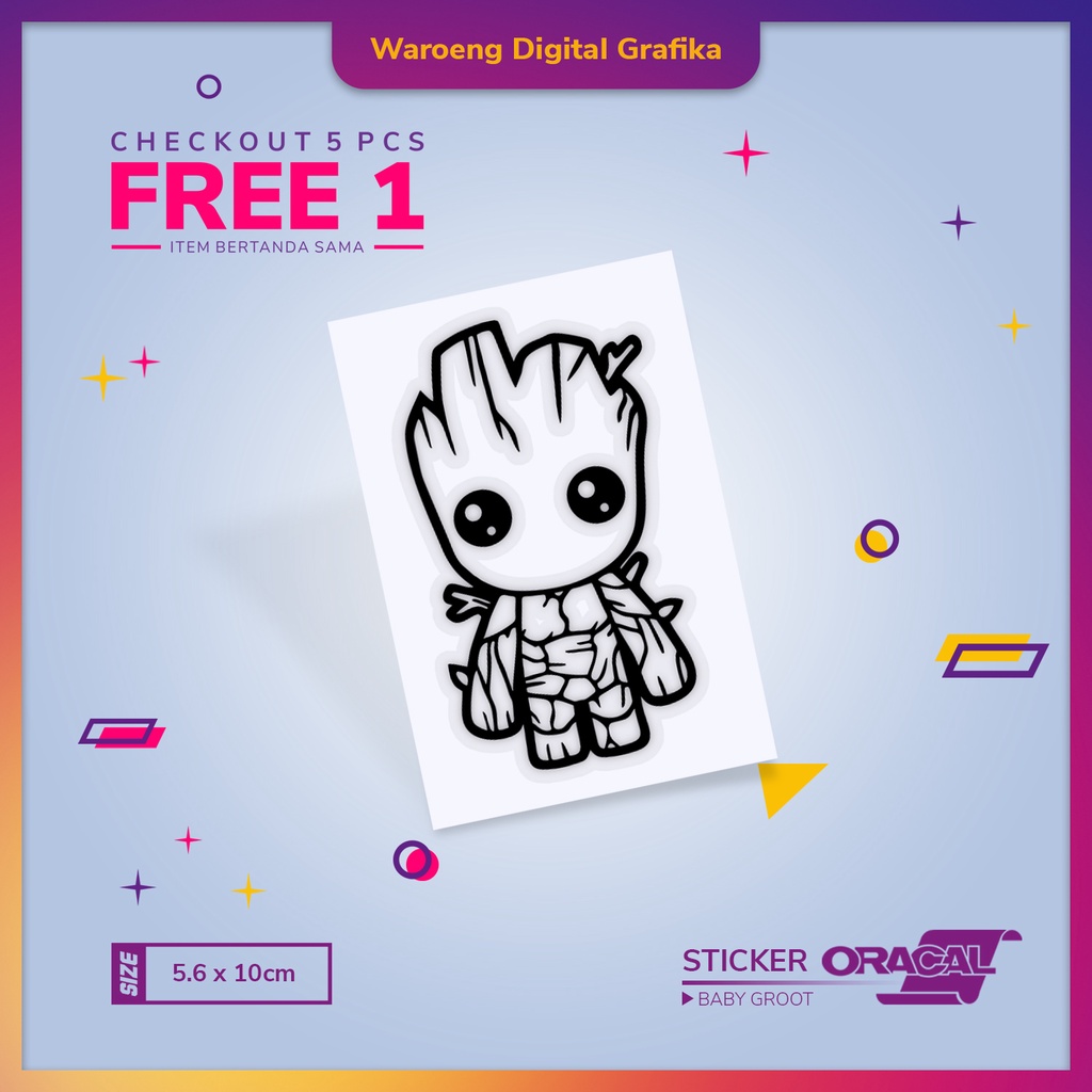 

Cutting Sticker Oracal Baby Groot | Stiker Baby Groot