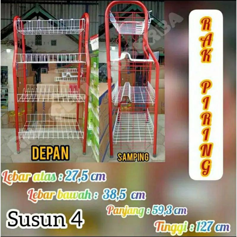 Rak piring 4susunRak Piring Dragon 4susun/Rak piring Besi 4susun.rak piring susun 4 naga