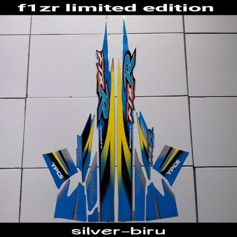 Striping sticker lis body yamaha f1zr fizr fiz r 1999 2000 limited edition biru silver