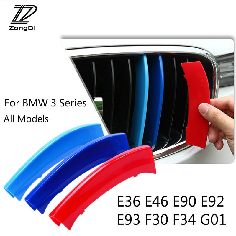 Klip Grill Gill 3 Warna untuk BMW 3 Series E36 E46 E90 E91 E92 E93 F30 F34 G20 Coupe GT Car Racing Grille Strip Trim Clip