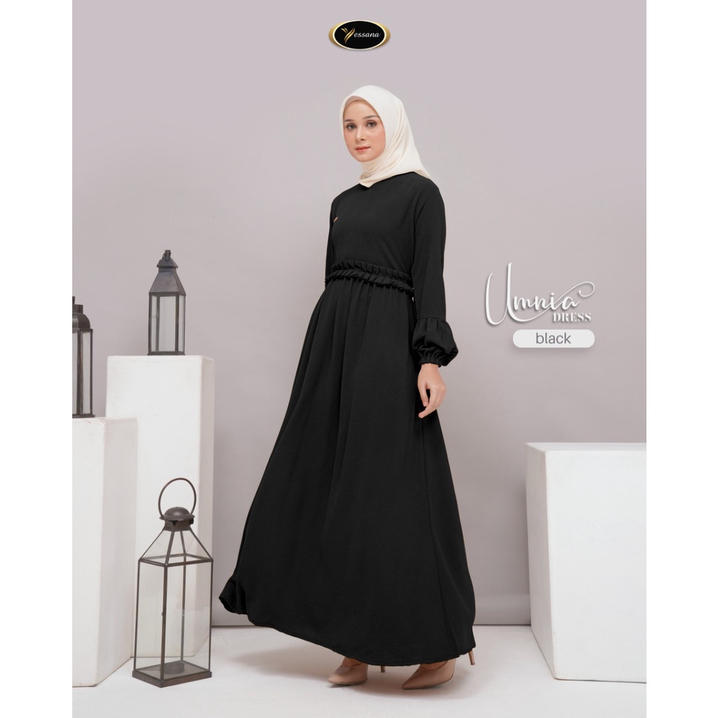 UMNIA DRESS Gamis kekinian Yessana Hijab Bahan Cringkle Premium Original