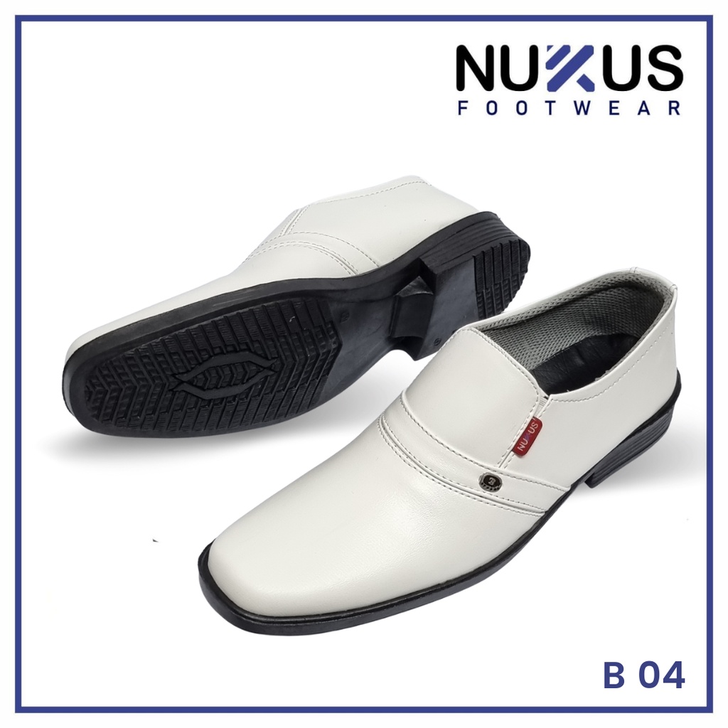 Nukus Sepatu Pantofel Pria Sepatu Pantopel Putih - B04 M