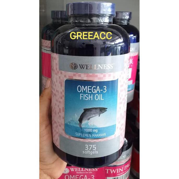 375 tab WELLNESS Omega 3 Natural Fish Oil BPOM 1000MG Omega3 1000 mg