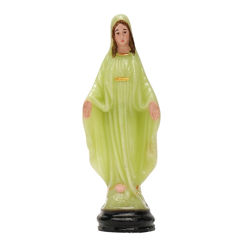 Pajangan Patung Rohani Bunda Maria Tangan Terbuka Fosfor  Glow In The Dark 15cm YRY