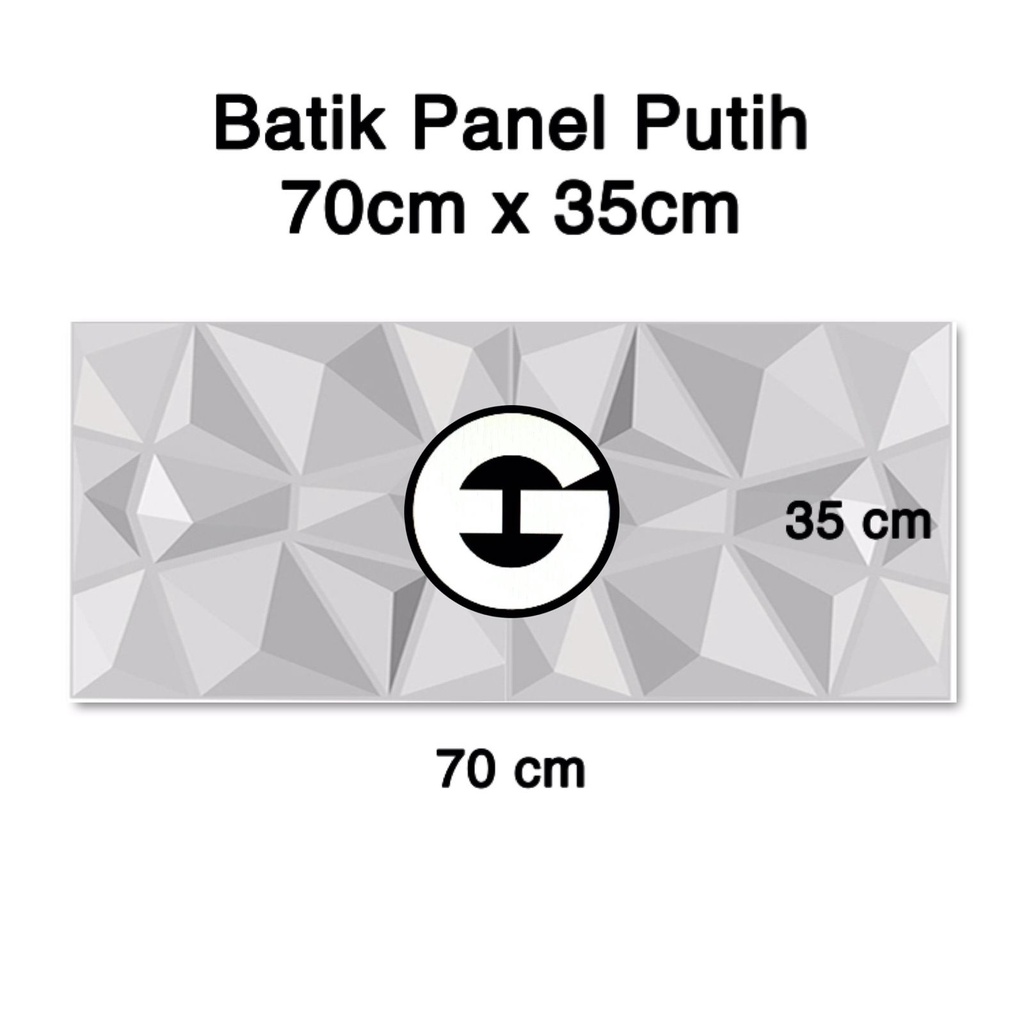 WA Wallpaper Foam 3D Batik Panel Diamond Triangle Dinding Sticker-BTP Putih 70cmx35cm