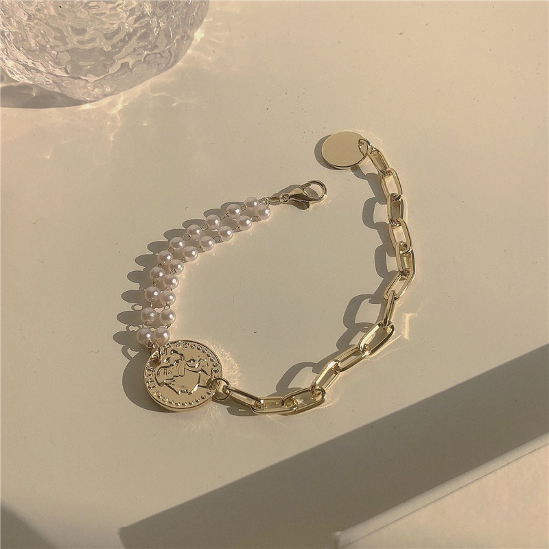 Gelang Rantai Mutiara Double Layer Gaya Eropa Amerika