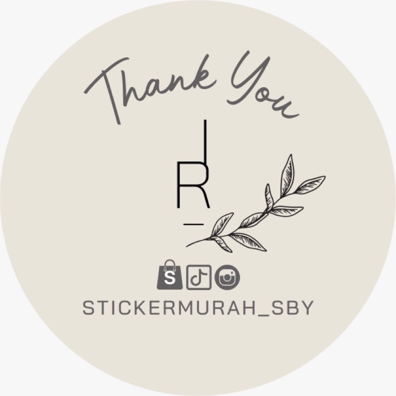 

sticker vinly Thankyou lingkaran 2cm