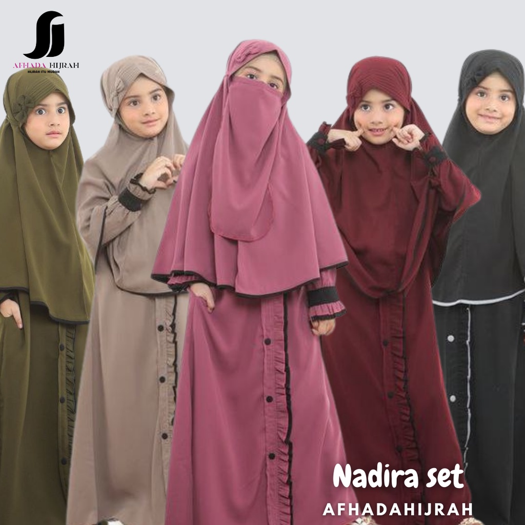 Afhadahijrah - Gamis syari anak nadira set terbaru murah
