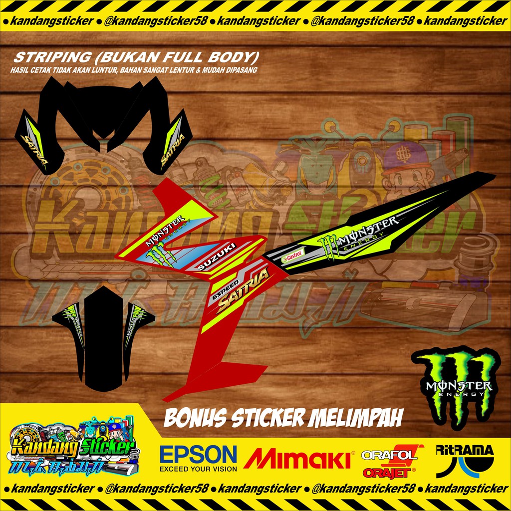 Jual Striping Custom Satria FU 2018 FI Monster Energy MotoGP Racing Road Race Indonesia Shopee Indonesia