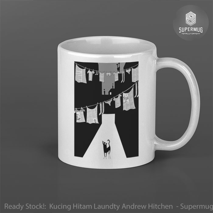 Cangkir Mug Kucing Hitam Laundty Andrew Hitchen