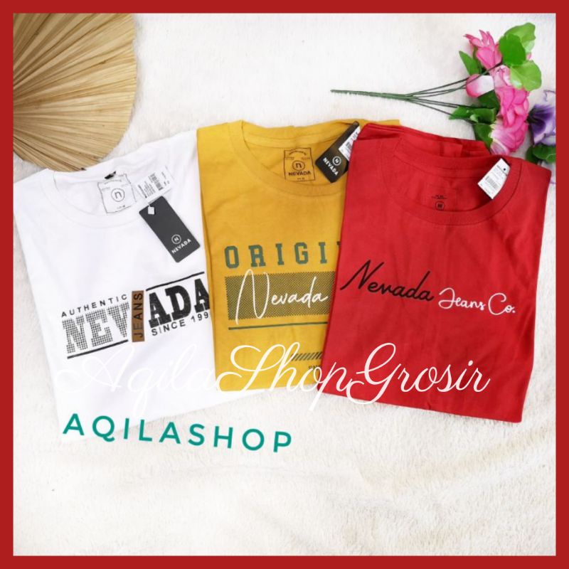 GROSIR KAOS NEVADA ORIGINAL HANGTAG NEVADA BAHAN KATUN combad 24s /kaos PRIA oblong polos (AQB)