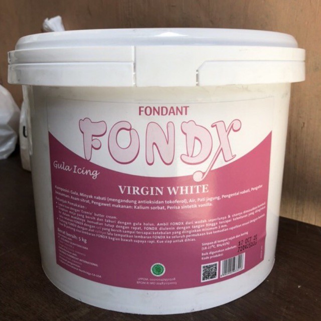 5 KG Fondx White 5 KG / White Fondant / Gum Paste / Gula Icing