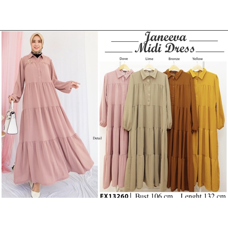 JANNEVA DRESS EXTU 13260 MIDI DRESS