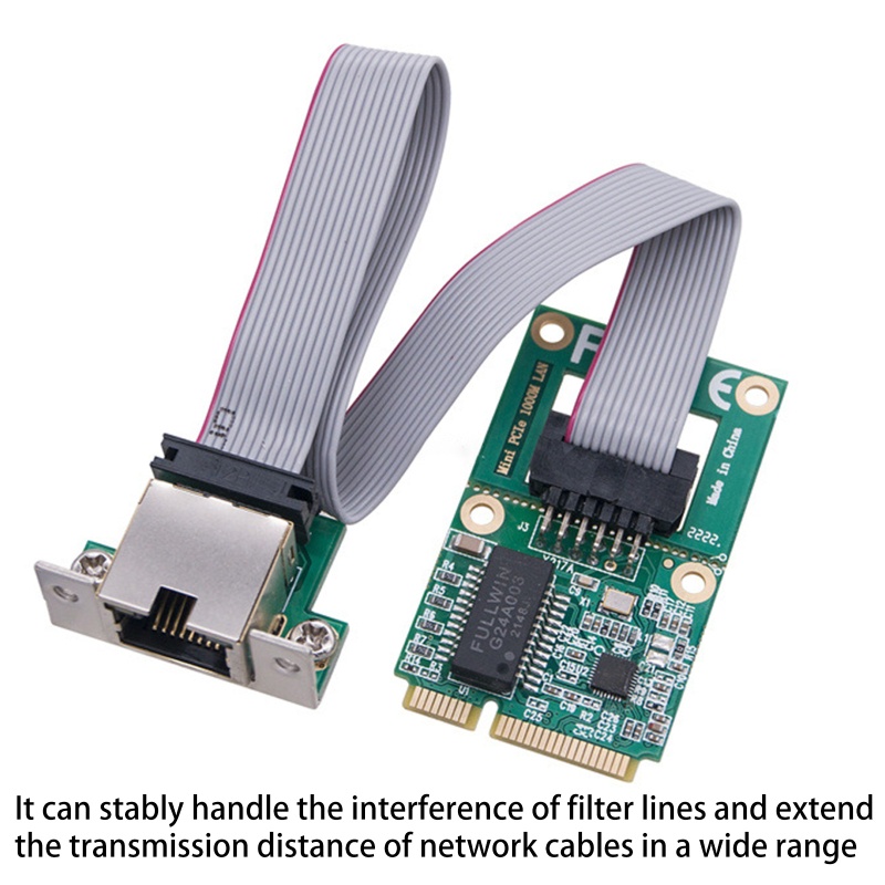 Btsg Card Kartu Mini PCI-E 1000Mbps Gigabit Ethernet NIC RJ45 LAN Adapter Untuk Komputer PC RTL8111F