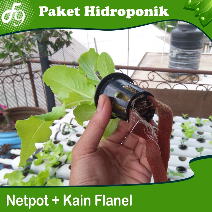 Paket Hidroponik Netpot 5 cm Sumbu hidroponik Kain Flanel