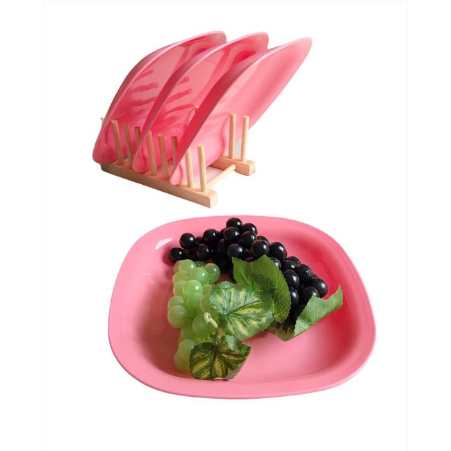 Piring Plastik Harmonis - 9" - Piring Segi Plastik - Panjang 24 cm