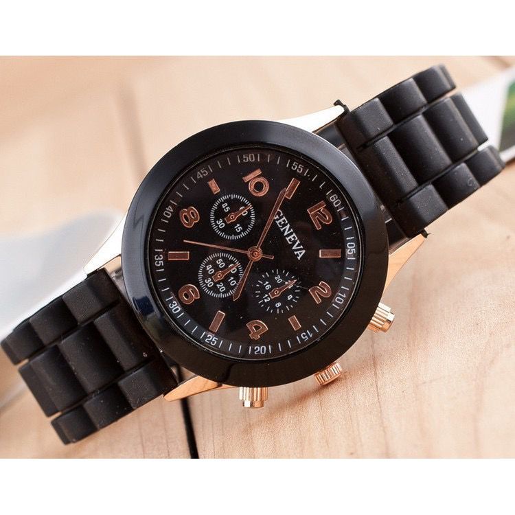 PA Jam Tangan GENEVA 259 Wanita Pria COUPLE Analog Fashion Casual Quartz Watch Rubber GN001 / C6/C7