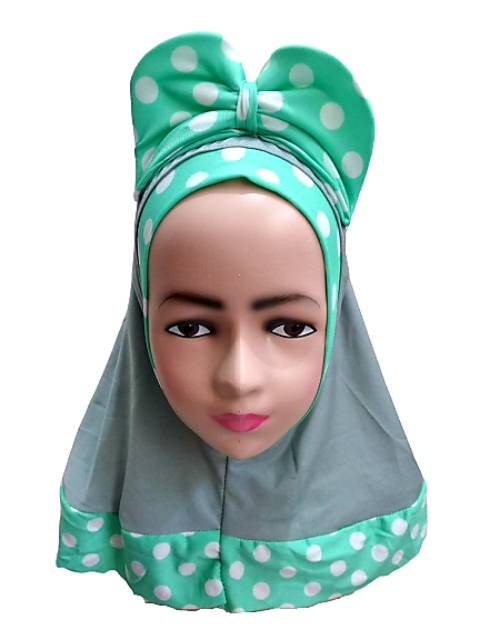 Jilbab Bayi Anak Pita Lucu Kerudung Bayi Anak Polka J16