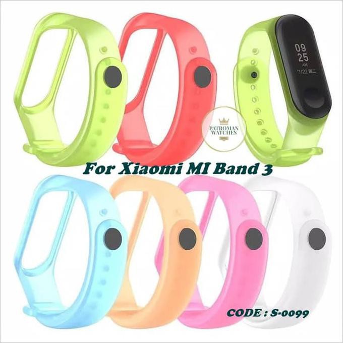 WATCH BAND BRACELET STRAP XIAOMI MI BAND 3 RUBBER SILIKON TRANSPARAN 2807