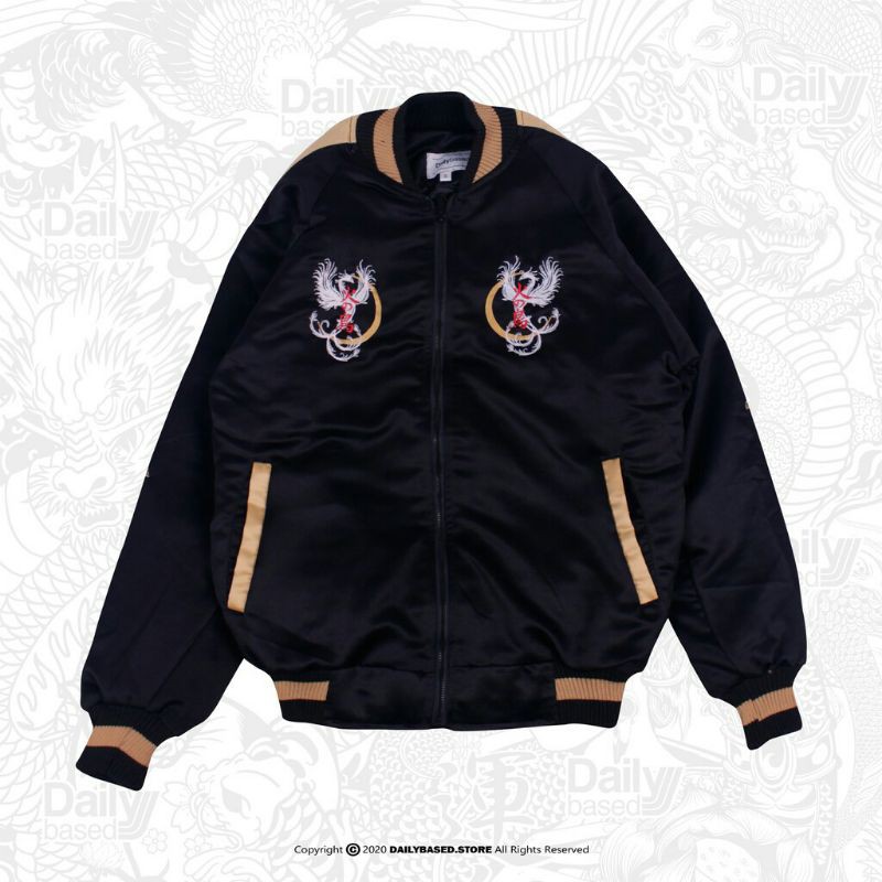 Jaket Sukajan - Black Gold Phoenix